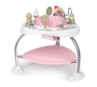 Ingenuity, Spring & Sprout, Centre d’Activités Bébé 2-en-1 avec Jouets et Fonction Sautoir, Jumperoo Se Transforme en Table, Dès 6 Mois, First Forest (Rose)