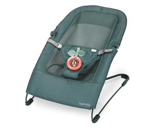 Ingenuity Stow & Go transat bébé compact pliable, siège portatif léger avec vibration et jouet, vert, moins de 2,3 kg