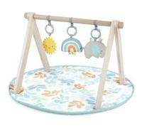 INGENUITY Tapis d éveil Sun Valley arche de jeu en bois 3 jouets amovibles pliable