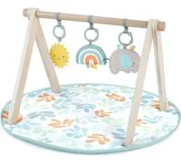 INGENUITY Tapis d'éveil bébé Sun Valley, arche de jeu en bois - 3 jouets amovibles - pliable