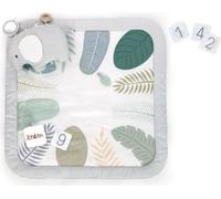 INGENUITY Tapis d'éveil bébé tout confort Petit Eléphant, 12 cartes étapes mensuelles et tableau personnalisable