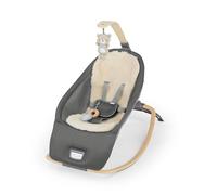 Ingenuity Transat Évolutif et Siège Sauteur Bébé Every Season, Arc d’Activité en Bois Amovible avec 2 Jouets, Musique et Vibration, Pliable, jusqu’à 18 kg, Gris
