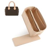 Ingenuity Workshop Organiseur de Sacs pour LV Speedy 30, Organiseur léger en Feutre de Qualité Supérieure avec Support de forme, Insert pour Sacs à Main et Sacs de Transport avec poche zippée, beige