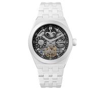 Ingersoll 1892 La Montre Automatique Broadway 43mm pour Homme avec Cadran Noir et Bracelet céramique Blanc I15101