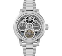 Ingersoll 1892 The Arc Montre Automatique pour Homme 44 mm avec Cadran Squelette argenté et Bracelet argenté en Acier Inoxydable I16002