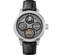 Ingersoll 1892 The Arc Montre Automatique pour Homme 44 mm avec Cadran Squelette Noir et Bracelet Noir en Cuir I16001