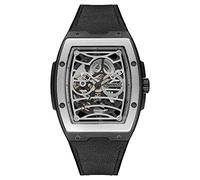 Ingersoll 1892 The Challenger Montre Automatique pour Homme 42 mm avec Cadran argenté et Bracelet en PU/Alcantara Noir I12306