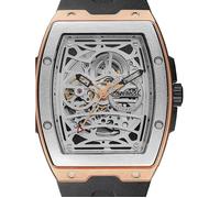 Ingersoll Montre 1892 The Challenger Automatic pour Hommes avec Cadran Argent et Bracelet en Plastique polyuréthane Noir - I12302