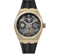 Ingersoll Montre Automatique The Broadway pour Homme logée dans Un boîtier de 43 mm au Cadran Squelette Noir, et Bracelet en Caoutchouc PU Noir I12907