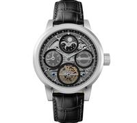 Ingersoll 1892 The Arc Montre Automatique pour Homme 44 mm avec Cadran Squelette Noir et Bracelet Noir en Cuir I16001