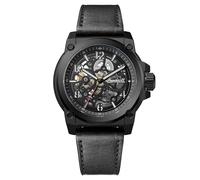 Ingersoll La Montre Automatique pour Homme Anvil 46,5mm avec Un Cadran Noir et Un Bracelet en Cuir Noir