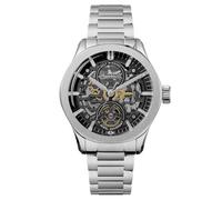 Ingersoll La Montre Automatique pour Homme Bronc 44mm avec Un Cadran Noir et Or et Un Bracelet en Acier Inoxydable argenté