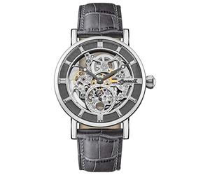 Ingersoll Men's The Herald Automatic Watch with Skeleton Dial and Grey Leather Strap I00402B