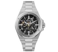 Ingersoll Montre Automatique The Baller pour Homme logée dans Un boîtier de 45 mm au Cadran Squelette Noir, et Bracelet argenté en Acier Inoxydable I15002