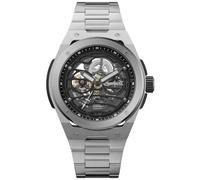 Ingersoll Montre Automatique The Springfield pour Homme logée dans Un boîtier de 48 mm, avec Cadran Squelette Noir, et Bracelet Noir en Acier Inoxydable I15203