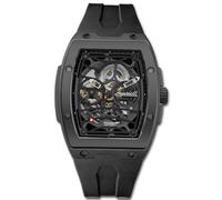Ingersoll 1892 The Rim Montre Automatique pour Homme 42 mm avec Cadran Squelette Noir et Bracelet Noir en PU I16201