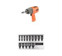 Ingersoll-Rand 2236QTIMAX-O DXS2 Clé à Chocs Pneumatique, Silencieuse, 2034 Nm, Carter Titane, Bague de Friction, Orange, 14 pièces DXS2 hexagonales Deep SAE impérial Douille à choc Jeu