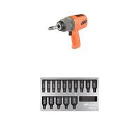 Ingersoll-Rand 2236QTIMAX-O DXS2 Clé à Chocs Pneumatique, Silencieuse, 2034 Nm, Carter Titane, Bague de Friction, Orange, DXS2 Deep métrique Douille à choc Jeu, 15 pièces