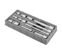 Ingersoll Rand 752055X Lot de 11 douilles en acier au chrome vanadium, avec joints en U, adaptateurs et rallonges 1/4", 3/8", 1/2", avec plateau de rangement thermoformé