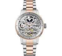 Ingersoll The Jazz Montre Automatique à Phases de Lune pour Homme 42 mm avec Cadran Squelette et Bracelet en Acier Inoxydable