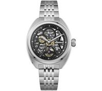 Ingersoll The Wrangler Montre Automatique pour Homme 51mm avec Cadran Skeleton Noir et Bracelet argenté en Acier Inoxydable I16901