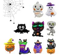 INGJIA Ballons Halloween, 9 XXL Ballon en Mylar Fantôme Chauve-Souris Sorcières, Géant Ballon en Aluminium Araignée, Ballon Hélium Gonflable pour Halloween fête Carnaval d'anniversaire décoration