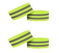 INGJIA Brassard Réfléchissant, 4 Pièces Barres Parallèles Fort Pouvoir Collant Réfléchissante Brassard Sécurité Haute Visibilité Brassard de Sécurité pour La Plupart des Gens et Faire Vélo 4 * 35CM