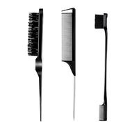 INGJIA Peigne Baby Hair, 3 Pièces Baby Hair Brush Peigne Contour Brosse Pour Plaquer Les Cheveux Peigne Lissant Convient Aux Coiffeurs Professionnels, Femmes, Hommes, Enfants（Noir）