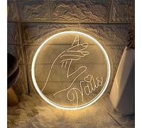 INGKE Ongles enseigne néon enseigne Lumineuse néon LED Salon manucure Beauty Shop enseigne néon décor Chambre fixé Mur Signe Sculpture 3D décoration Murale Cadeau noël avec Interrupteur,B,30x30cm