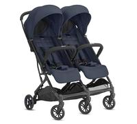Inglesina Twin Sketch Poussette Double, Bleu, Ultra-légère et Compacte, Idéale pour Jumeaux ou Frères, Confort Élevé, jusqu'à 15 kg