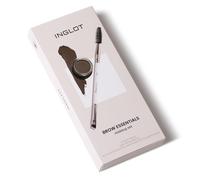INGLOT Brow Kit, brosse biseautée 31T + gel à sourcils couleur 16, formule végétalienne, pack économique