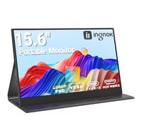 Ingnok Moniteur portable pour ordinateur portable 15,6" FHD IPS | Deuxième écran mobile ultra fin avec étui de protection magnétique, 2 ports USB-C, mini HDMI, haut-parleurs pour PC