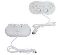 INGQI Lot de 2 manettes de jeu classiques filaires de rechange compatibles avec Nintendo Wii/Wii U - Blanc
