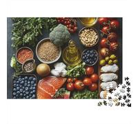 Ingrédients Sains Puzzle pour Adultes Puzzle 1000 Pièces Papier Diversité Alimentaire Jeu de Puzzle 1000 Pièces Relaxation Cadeau 38x26cm/1000pcs