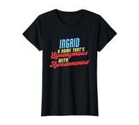 Ingrid Nom Amusant Ingrid T-Shirt Graphique avec Valeur, Femme, Noir, L