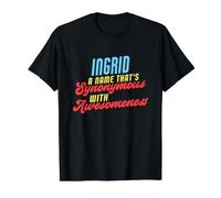 Ingrid Nom Amusant Ingrid T-Shirt Graphique avec Valeur, Homme, Noir, L