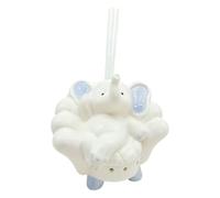 Ingrosso e Risparmio Bonbonnière baptême bébé 1 pièce parfum éléphant sur fauteuil avec lumière LED résine détails bleu ciel naissance garçon économique événement élégant