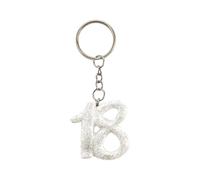 Ingrosso e Risparmio Bonbonnière d'anniversaire 12 pièces porte-clés numéro 18 paillettes blanches pour dragées 18 ans garçon fille dix-huitième marque-place gadgets anniversaire événement