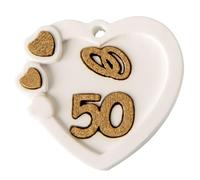 Ingrosso e Risparmio Bonbonnière d'anniversaire 50 ans, 12 pièces, application craie cœur avec alliances et numéro 50 en or, marque-place confiée, mariage, arrivée de mariés, bricolage