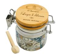 Ingrosso e Risparmio Bonbonnière d'anniversaire de 50 ans, 1 boîte à épices avec décoration faïence avec gravure au laser anniversaire alliances et numéro 25 noces, arrivée mariés, bricolage