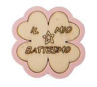 Ingrosso e Risparmio Bonbonnière de baptême 12 pièces, application en trèfle à quatre feuilles, détails rose et inscription Mon baptême, marque-place féminine, premier anniversaire, gadgets confiés