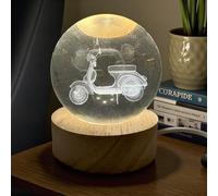 Ingrosso e Risparmio Bonbonnière de communion 1 pièce LED Boule en Verre avec Base en Bois avec Image de Moteur Idées Cadeaux Module LED Lumière Complète Original Bon Marché
