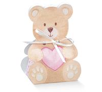 Ingrosso e Risparmio Bonbonnière de naissance pour fille, 20 pièces, en forme d'ourson, en carton, cœur rose, porte-dragées marque-place, pour fille, femme, premier anniversaire, baptême, bricolage