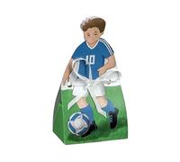 Ingrosso e Risparmio Bonbonnière pour communion, 12 pièces, boîtes à dragées, en carton coloré, motif footballeur italien, bricolage, anniversaire, confirmation, thème de football, événement sportif