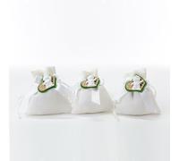 Ingrosso e Risparmio Bonbonnière pour communion, 12 pièces, sac à dragées, en coton, blanc, avec application, motif footballeur italien, bricolage, anniversaire, confirmation, thème de football