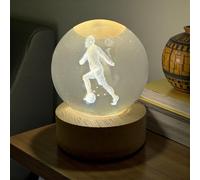 Ingrosso e Risparmio Faveurs de communion 1 pièce Lamapada LED Boule en verre avec base en bois communion confirmation image footballeur action idées cadeaux module LED lumière complète d'origine