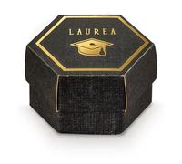 Ingrosso e Risparmio Lot de 10 boîtes hexagonales de couleur noire et dorée avec inscription graduée et touche porte-dragées à faire soi-même avec marque-places économiques magistrale triennale