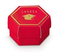 Ingrosso e Risparmio Lot de 10 boîtes hexagonales de couleur rouge et or avec inscription graduée et touche porte-dragées à faire soi-même avec marque-places économiques magistrale triennale