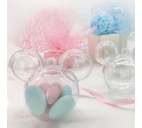 Ingrosso e Risparmio Lot de 12 boîtes à dragées, en forme de visage de Mickey /Minnie, en plexiglas, idées originales pour bonbonnières de naissance, anniversaire unisexe (sans emballage)