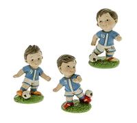 Ingrosso e Risparmio Lot de 12 bonbonnières de communion en forme de footballeur en uniforme bleu clair avec ballon en 3 variantes assorties gadgets fête thème football pensierini événement sportif